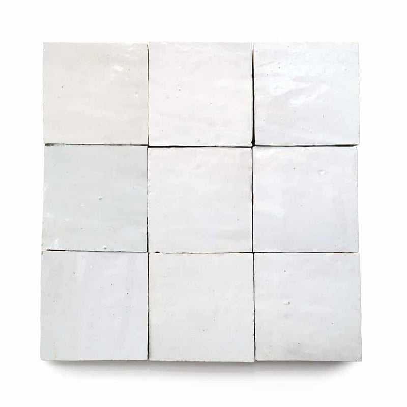 Custom Made Off White 4" x 4" Zellige Kitchen, Bathroom Backsplash Tiles (Per Sqft) - Custo&Co